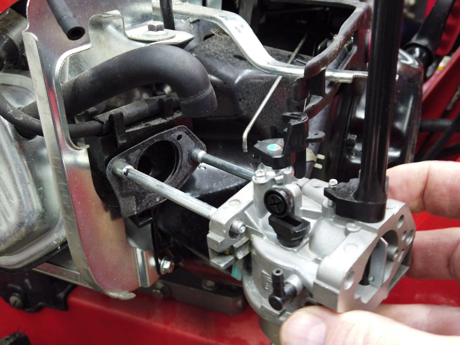 Carburetor service on a Briggs 420cc engine in a Simplicity 28 snowblower